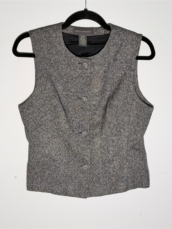 Banana Republic Tops - Banana Republic Lined Sleeveless Wool-Blend Button Front Vest
